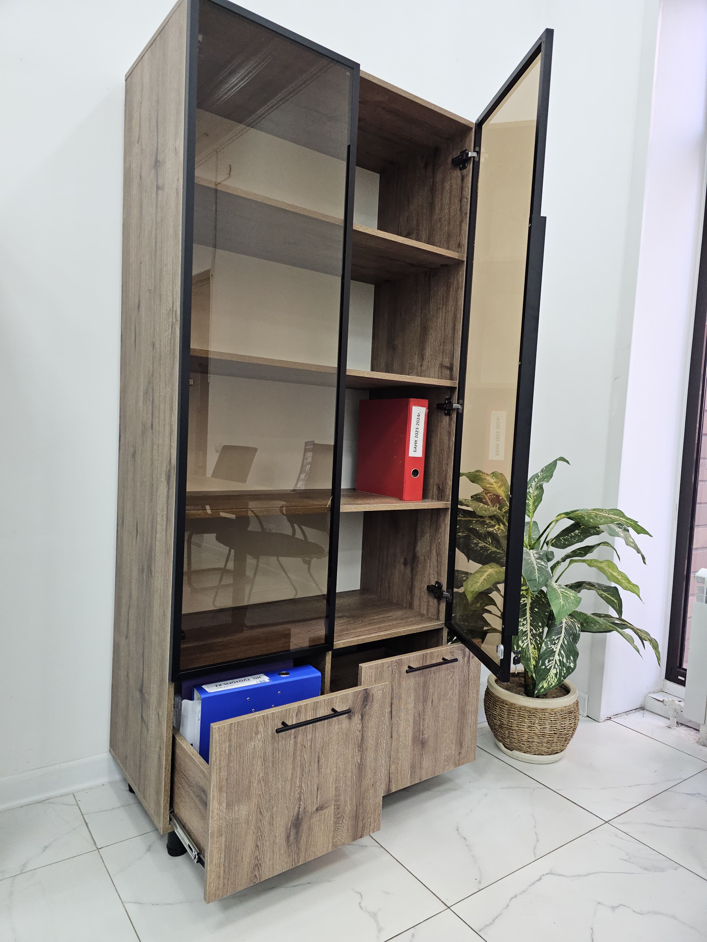 Шкаф для документов со стеклом К-2 Glass