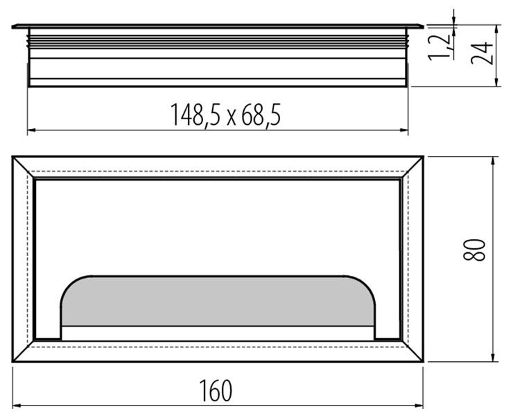 Пропуск под кабель-канал металлический с щёткой