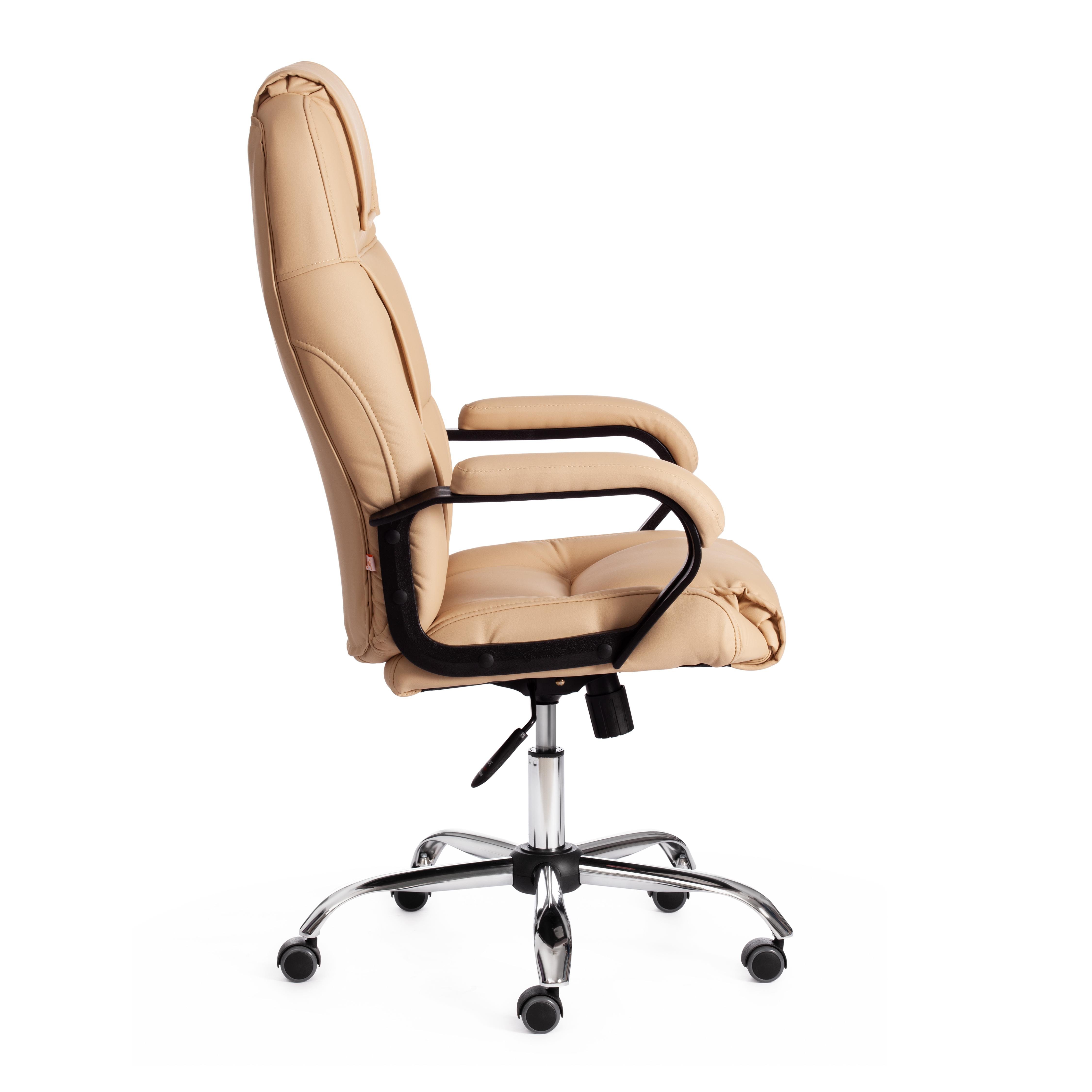 Кресло BERGAMO хром (22) кожзам, бежевый